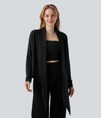 Wrapped Raglan Long Sleeve Casual Top