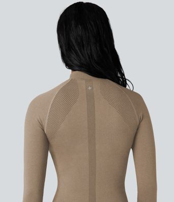 Seamless Flow Zipper Long Sleeve Thumb Hole Yoga Jacket
