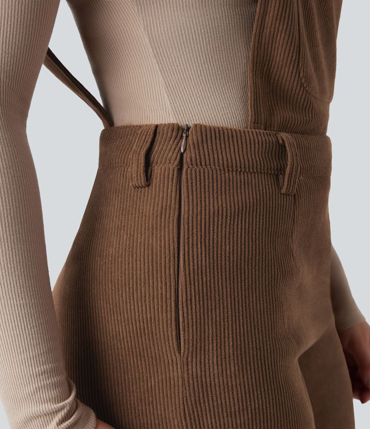 Adjustable Straps Corduroy Casual Detachable Overalls with Pocket