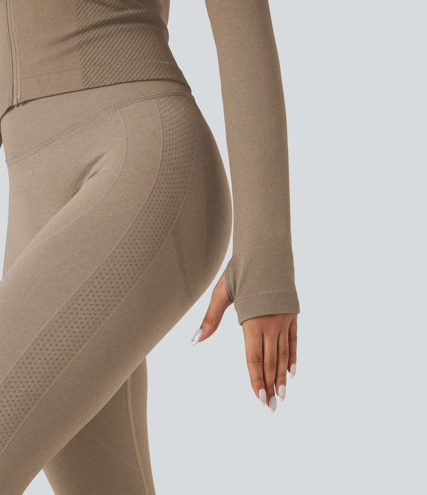 Seamless Flow Zipper Long Sleeve Thumb Hole Yoga Jacket