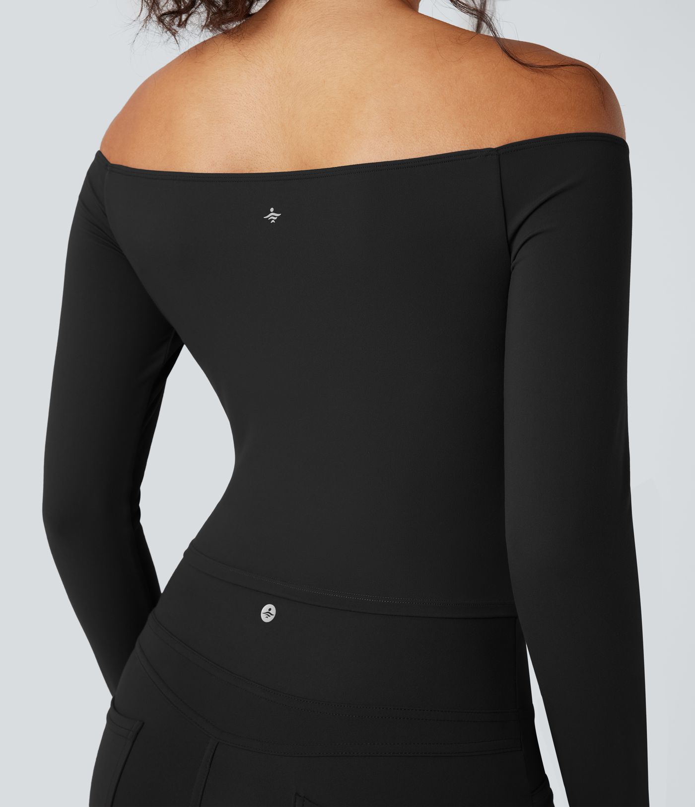 SoftlyZero™ Plush Off Shoulder Long Sleeve Thumb Hole Yoga Sports Top