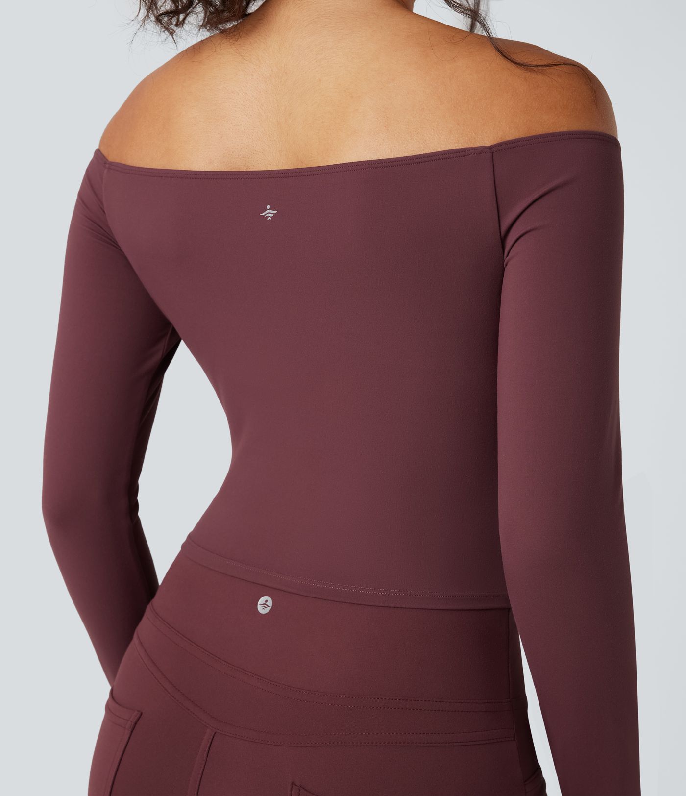 SoftlyZero™ Plush Off Shoulder Long Sleeve Thumb Hole Yoga Sports Top