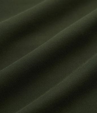 Robe de travail col V zippée à manches courtes avec fentes en Ponte Roma résistante avec poches