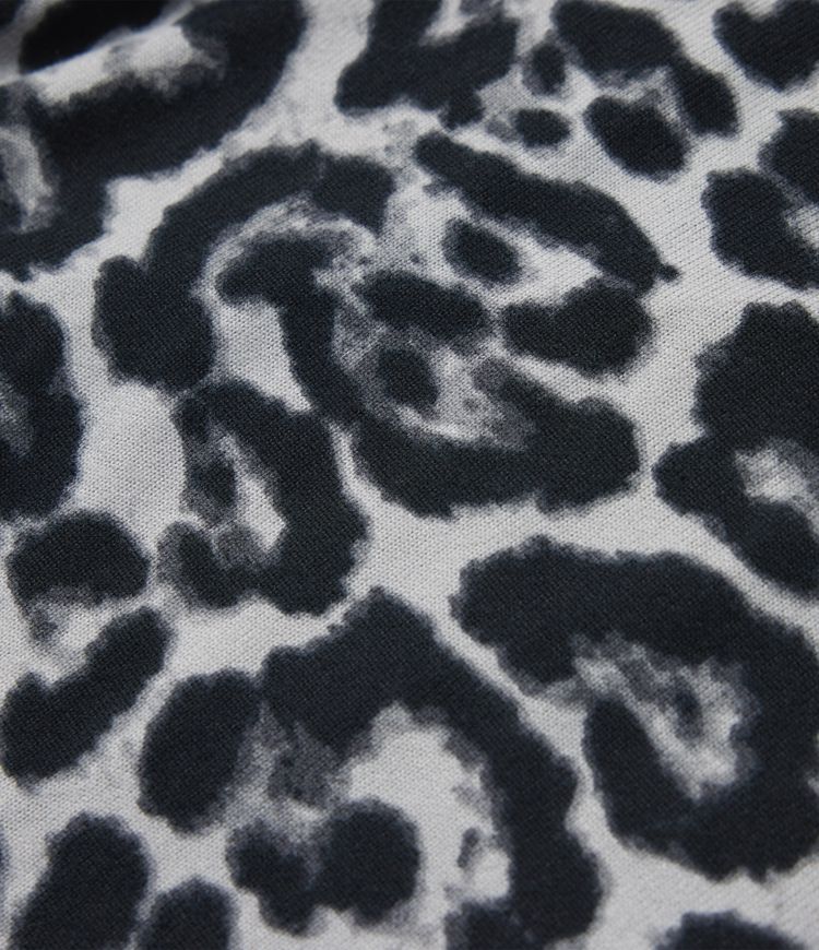 Robe nuisette de soirée maxi col V avec fente imprimé léopard