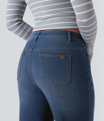 Halara Flex™ Denim Heat High Waisted Straight Leg Fleece Casual Jeans with Pockets