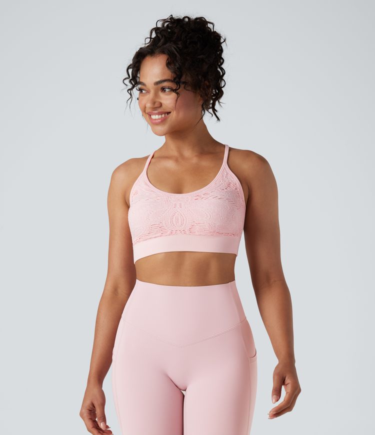 Seamless Flow Low Support Cut Out Yoga Sports Bra