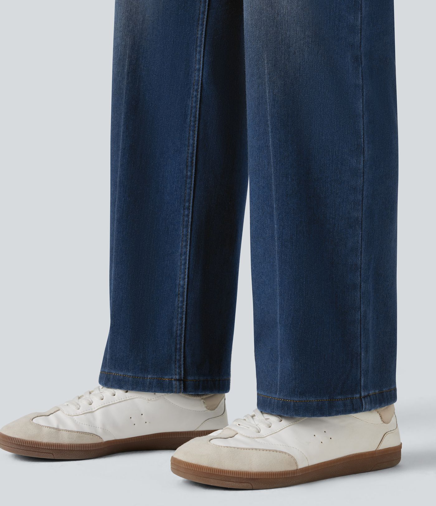 Halara Flex™ Denim Heat High Waisted Straight Leg Fleece Casual Jeans with Pockets