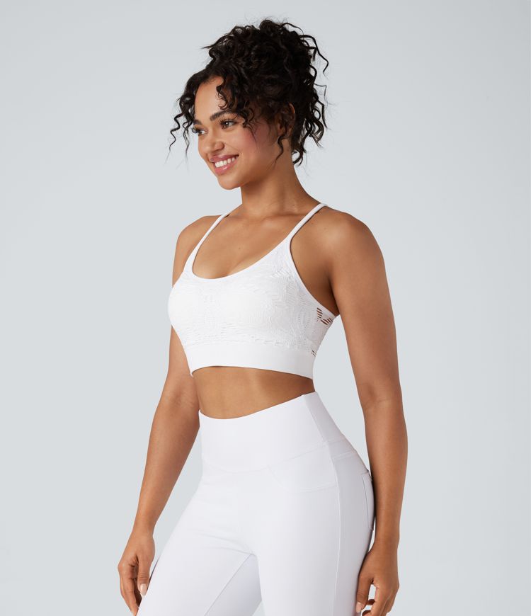 Seamless Flow Low Support Cut Out Yoga Sports Bra