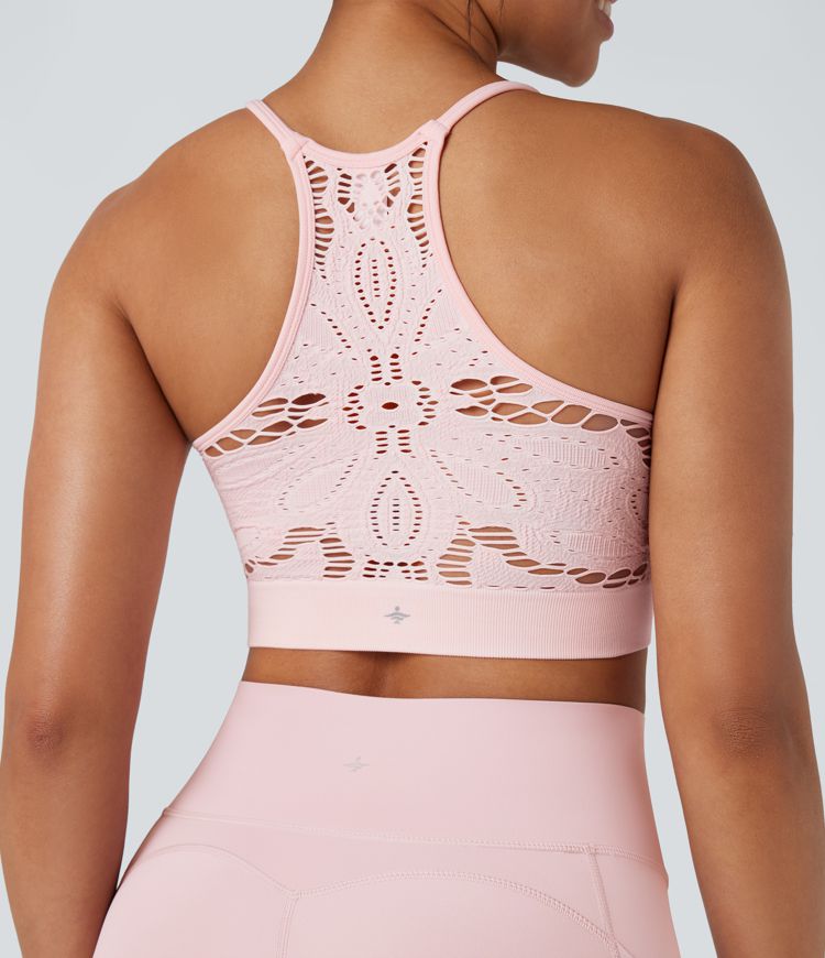 Seamless Flow Low Support Cut Out Yoga Sports Bra