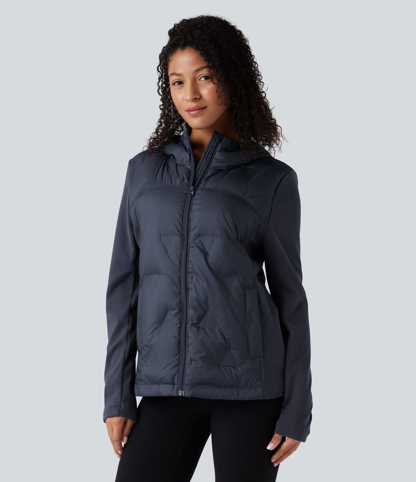Hooded Casual Down Jacket with Pockets