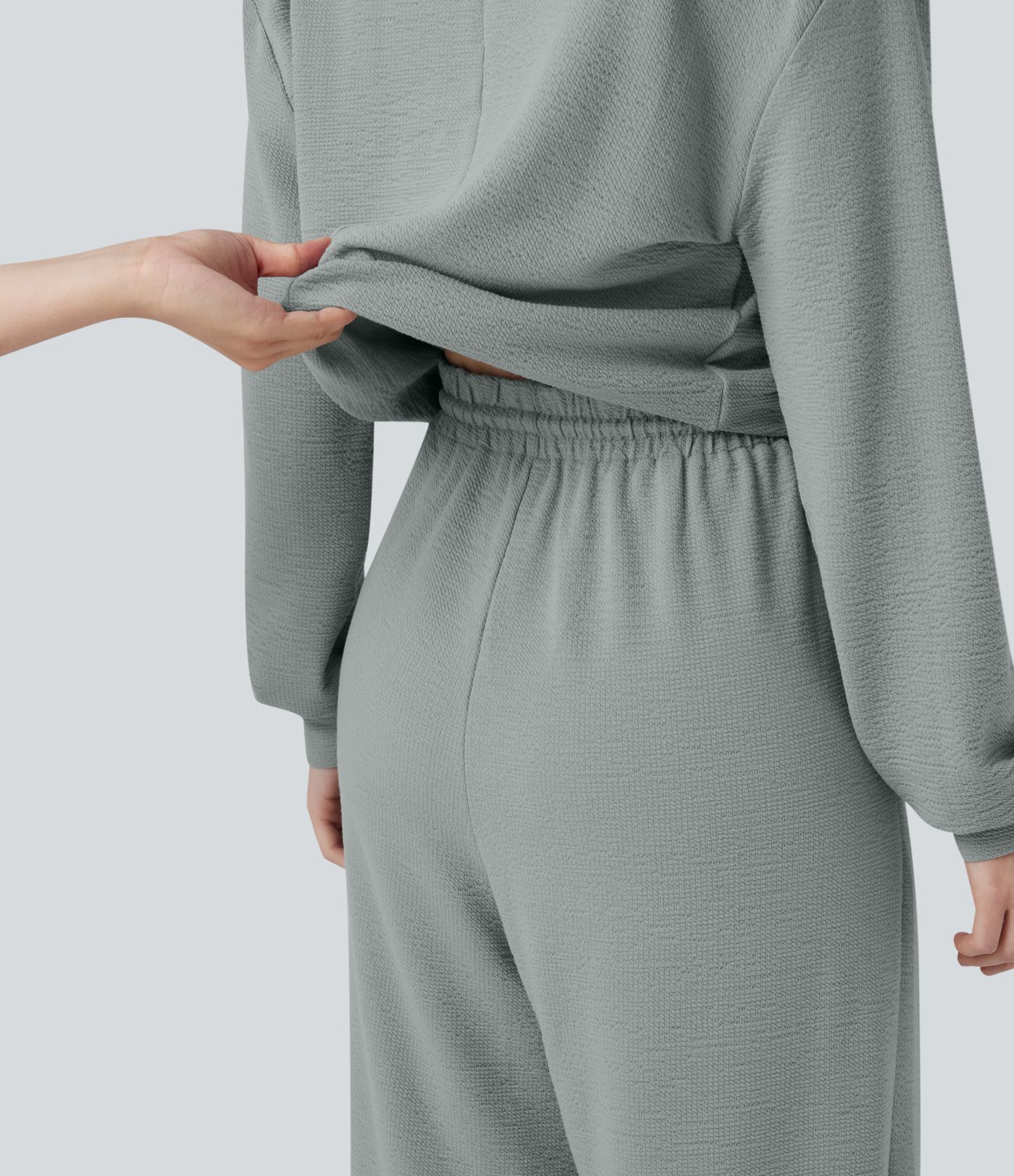 V-neck Long Sleeve Drawstring Casual Jumpsuit with Pockets-Easy Peezy