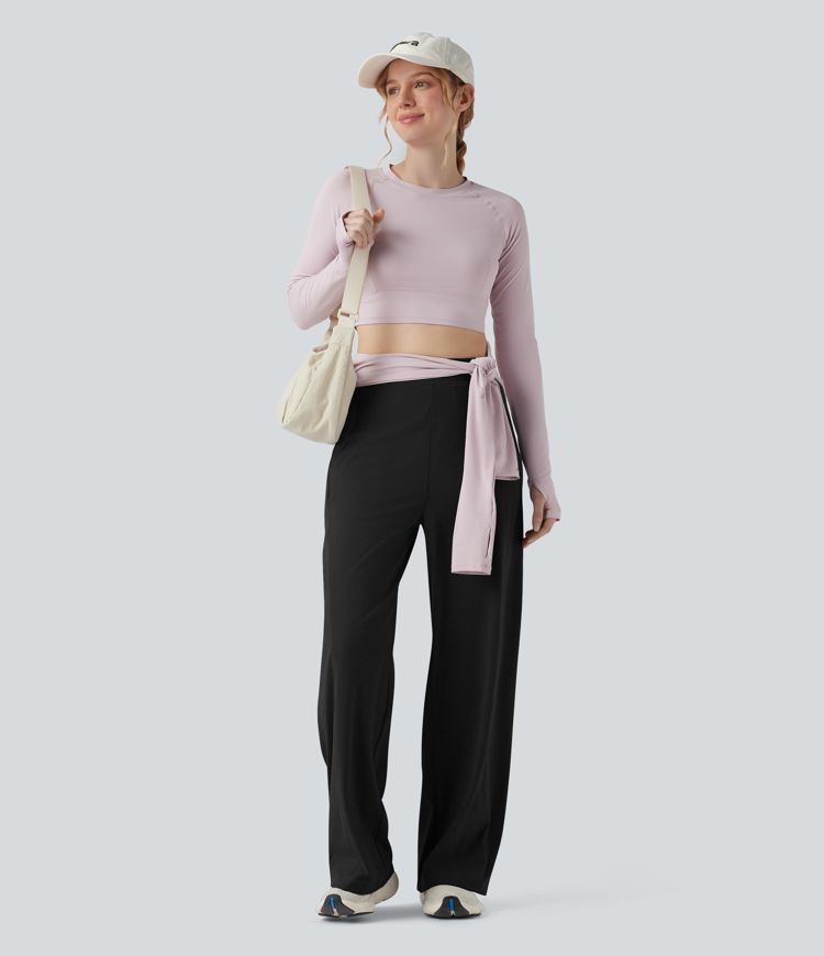 High Waisted Wide Leg Yoga Pants with Pockets