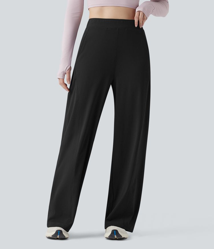 High Waisted Wide Leg Yoga Pants with Pockets