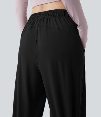 High Waisted Wide Leg Yoga Pants with Pockets