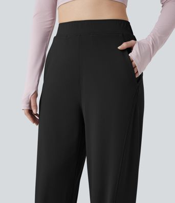 High Waisted Wide Leg Yoga Pants with Pockets