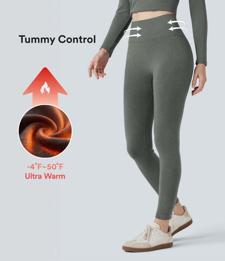 Legging thermique Seamless Flow 7/8 gainant taille haute