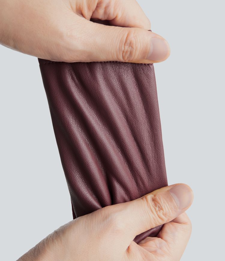 Stand Collar Zipper Long Sleeve Fleece Casual PU Faux Leather Jacket with Pockets