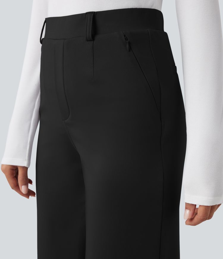 Halara Flex™ pracovní kalhoty s vysokým pasem a zpevněním v oblasti břicha, rovné nohavice, s kapsami