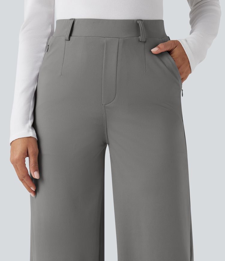 Halara Flex™ pantalones de trabajo de talle alto con control abdominal, pierna recta y bolsillos