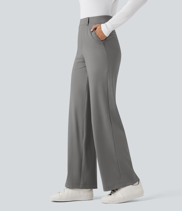 Halara Flex™ pantalones de trabajo de talle alto con control abdominal, pierna recta y bolsillos