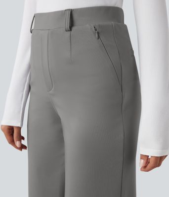 Halara Flex™ pantalones de trabajo de talle alto con control abdominal, pierna recta y bolsillos