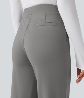 Halara Flex™ pantalones de trabajo de talle alto con control abdominal, pierna recta y bolsillos