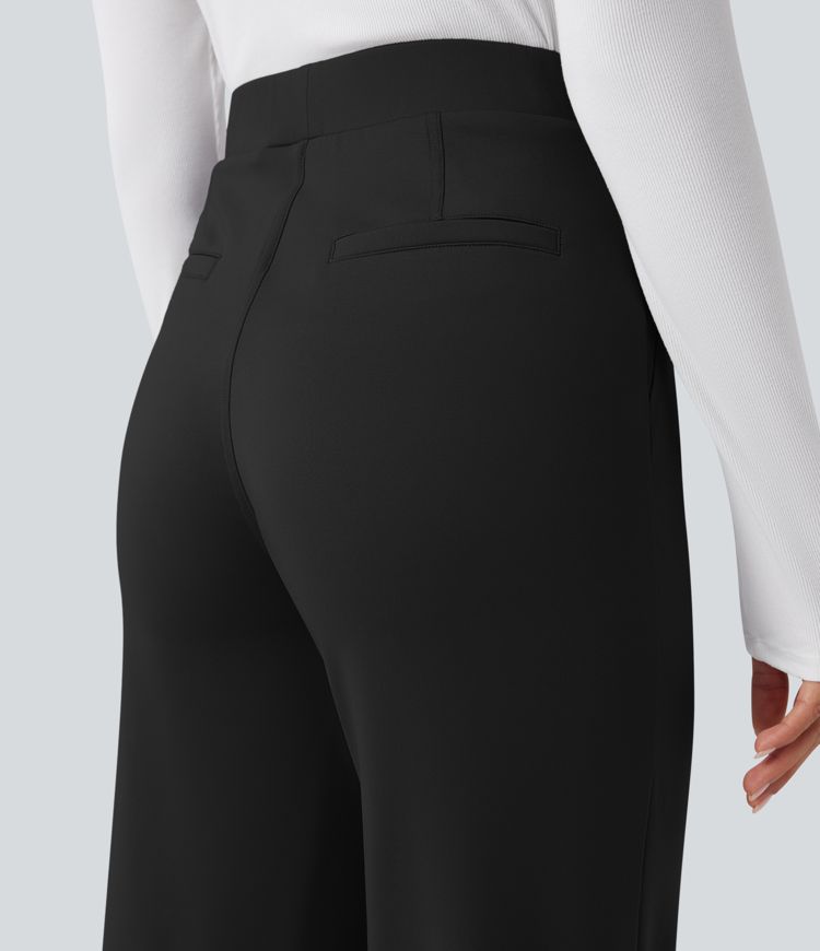 Halara Flex™ pracovní kalhoty s vysokým pasem a zpevněním v oblasti břicha, rovné nohavice, s kapsami