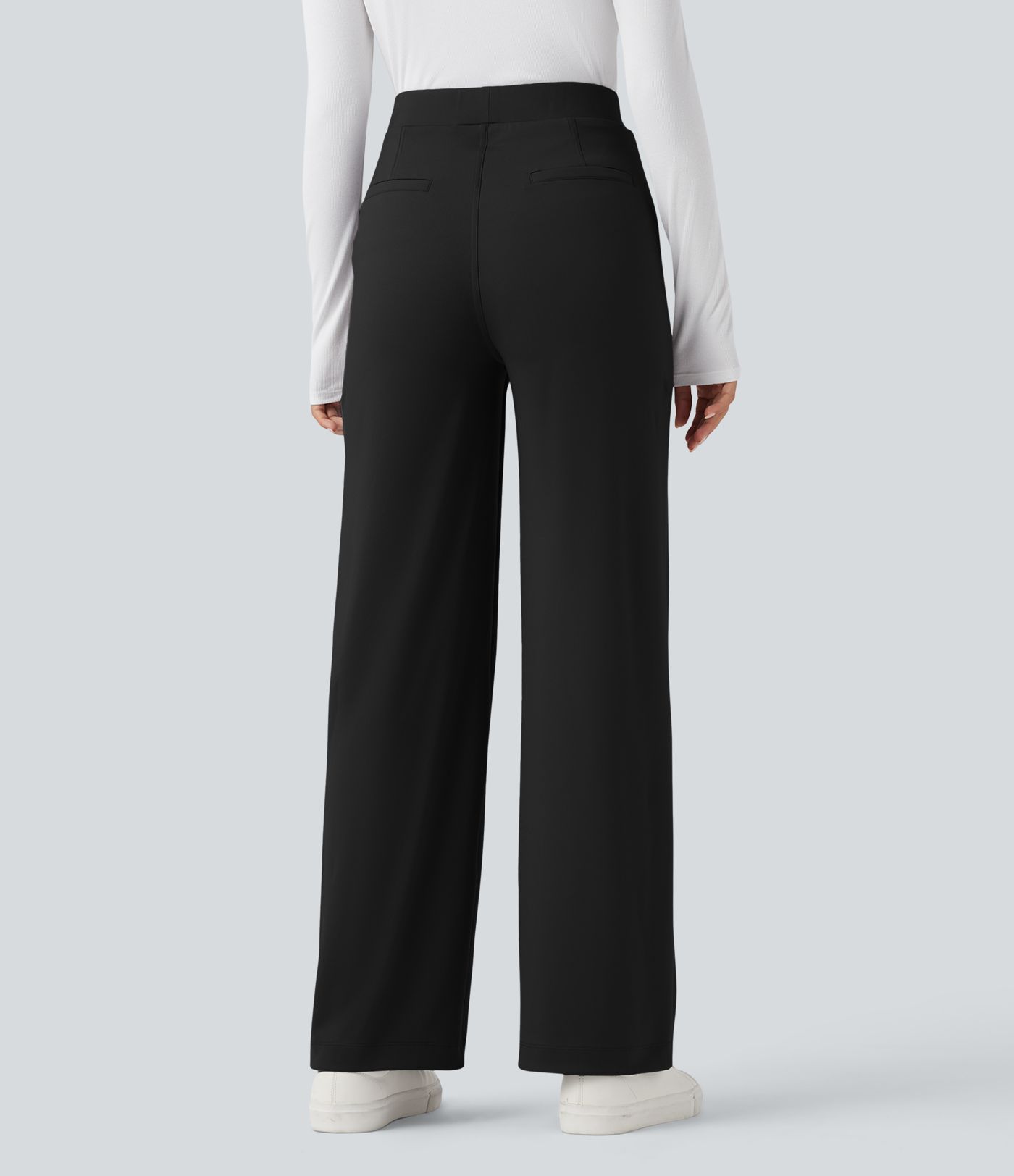 Halara Flex™ pracovní kalhoty s vysokým pasem a zpevněním v oblasti břicha, rovné nohavice, s kapsami