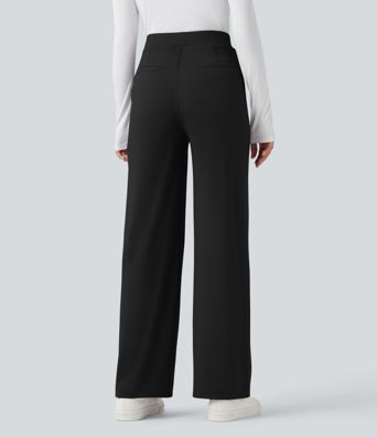 Halara Flex™ pracovní kalhoty s vysokým pasem a zpevněním v oblasti břicha, rovné nohavice, s kapsami