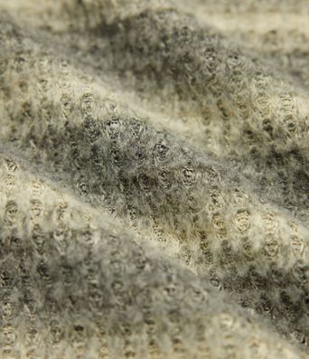 Foldover Off Shoulder Long Sleeve Waffle Gradient Stripe Casual Top