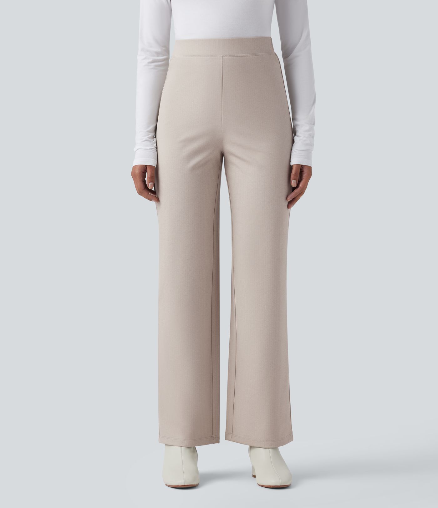 Pantalon tailleur large taille haute en V chevrons Halara Flex™