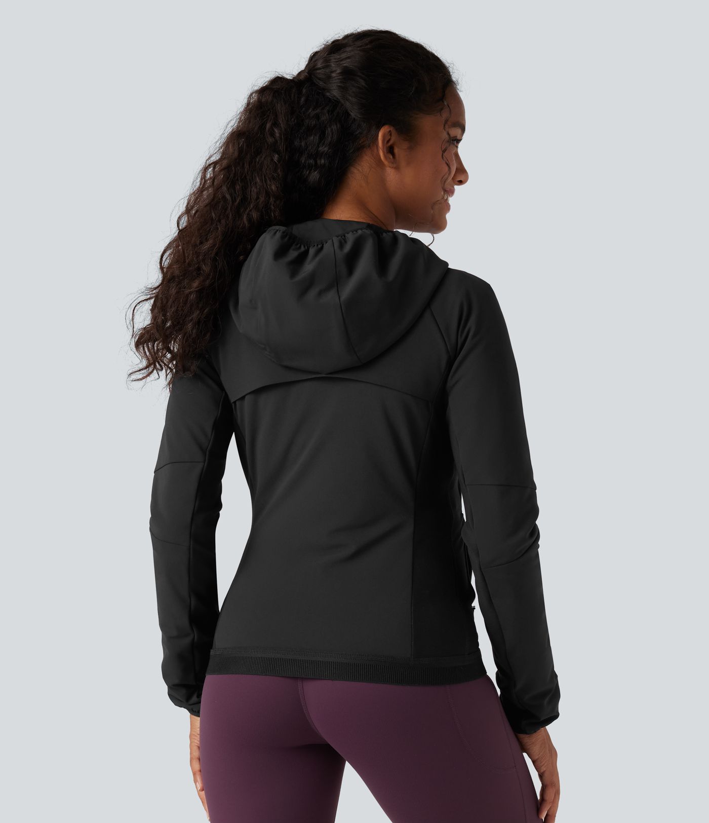 Reflective Hooded Running Down Jacket with Pockets