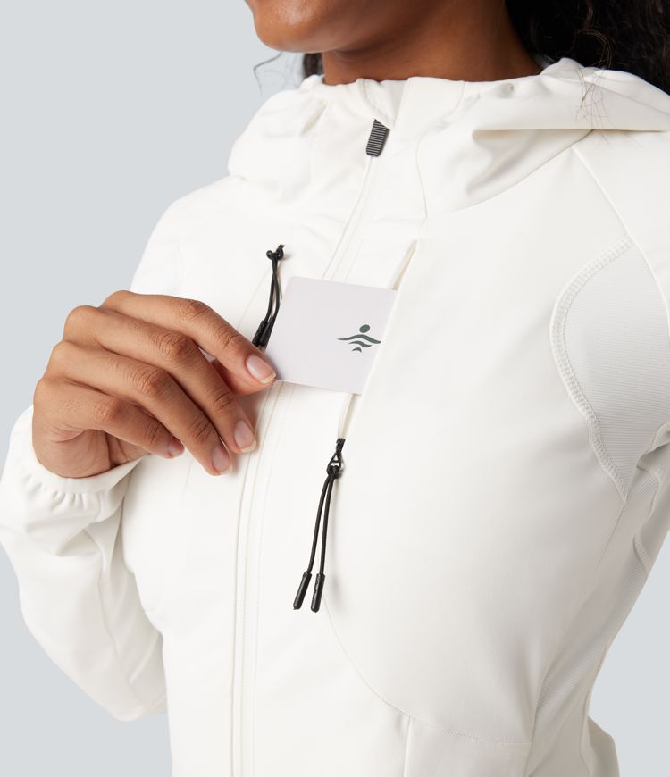 Reflective Hooded Running Down Jacket with Pockets