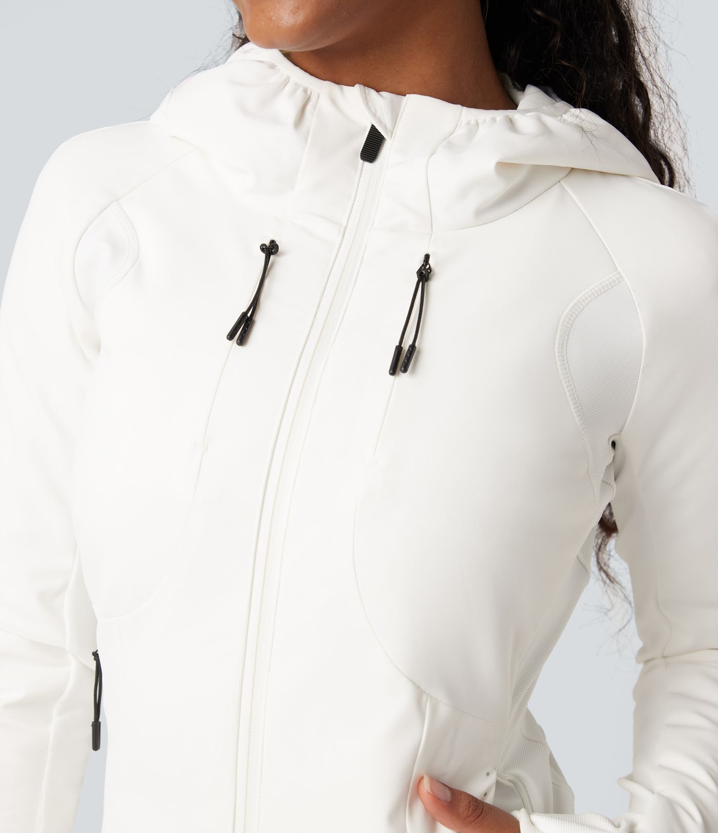 Reflective Hooded Running Down Jacket with Pockets