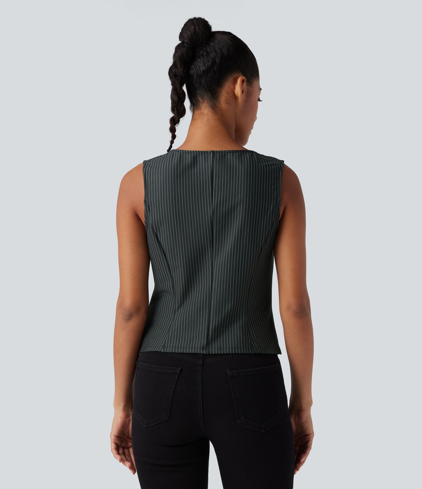 Gilet col V à rayures