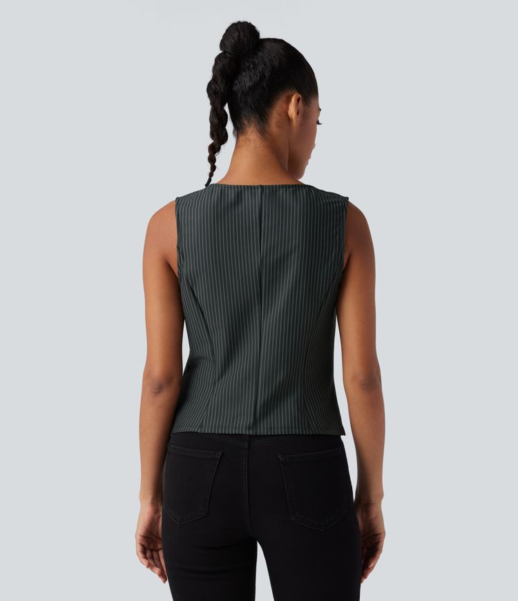 Gilet col V à rayures