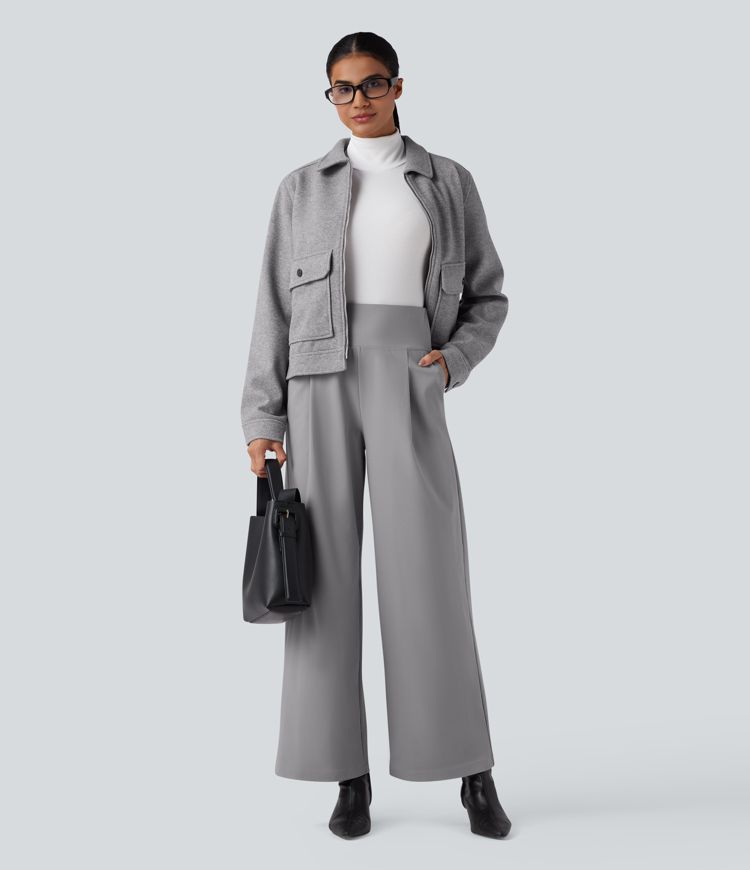 Halara Flex™ High Waisted Twill Work Baggy Pants with Pockets