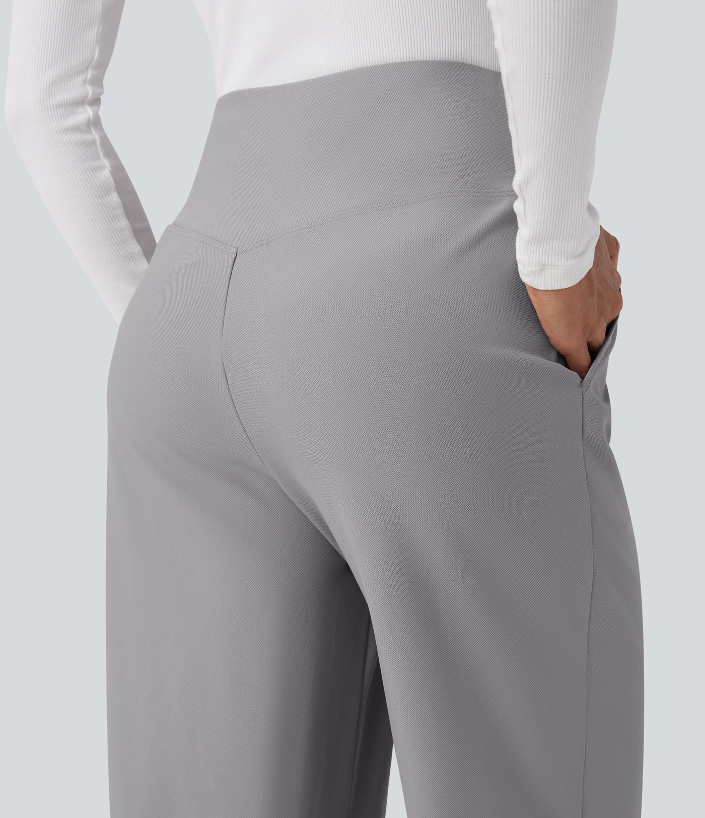 Halara Flex™ High Waisted Twill Work Baggy Trousers with Pockets