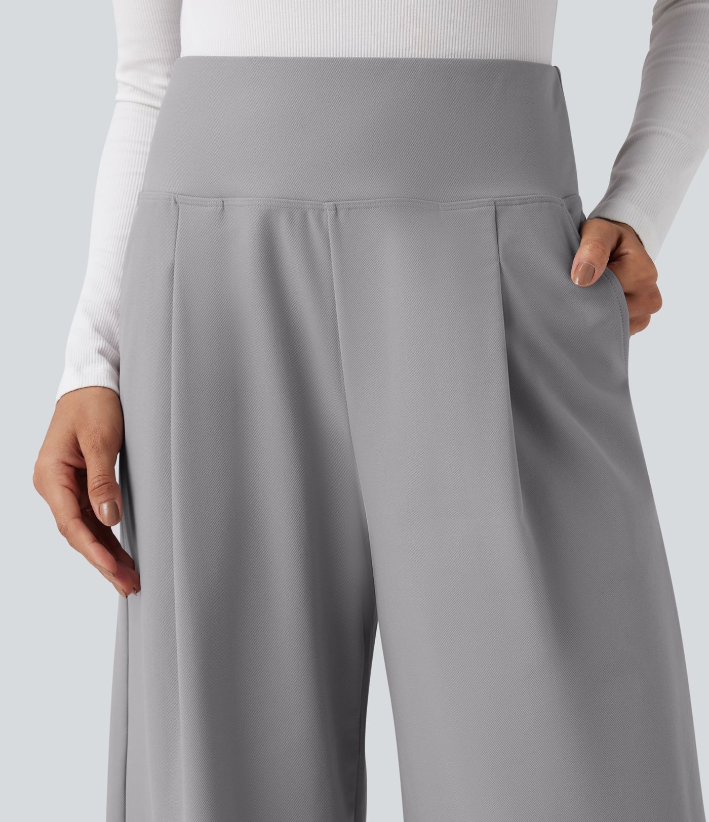 Halara Flex™ High Waisted Twill Work Baggy Trousers with Pockets