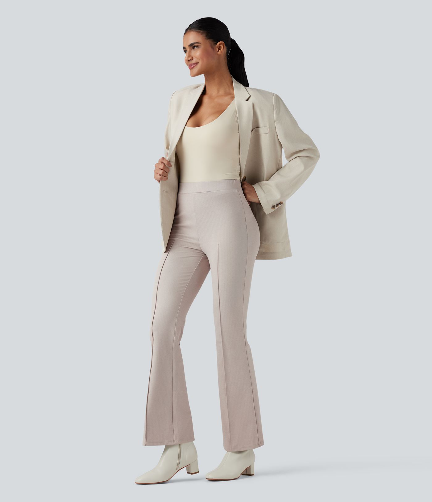 Halara Flex™ High Waisted Tummy Control Herringbone Work Flare Pants