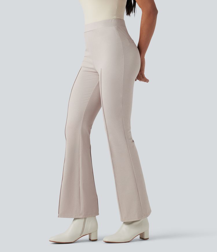 Halara Flex™ High Waisted Tummy Control Herringbone Work Flare Pants