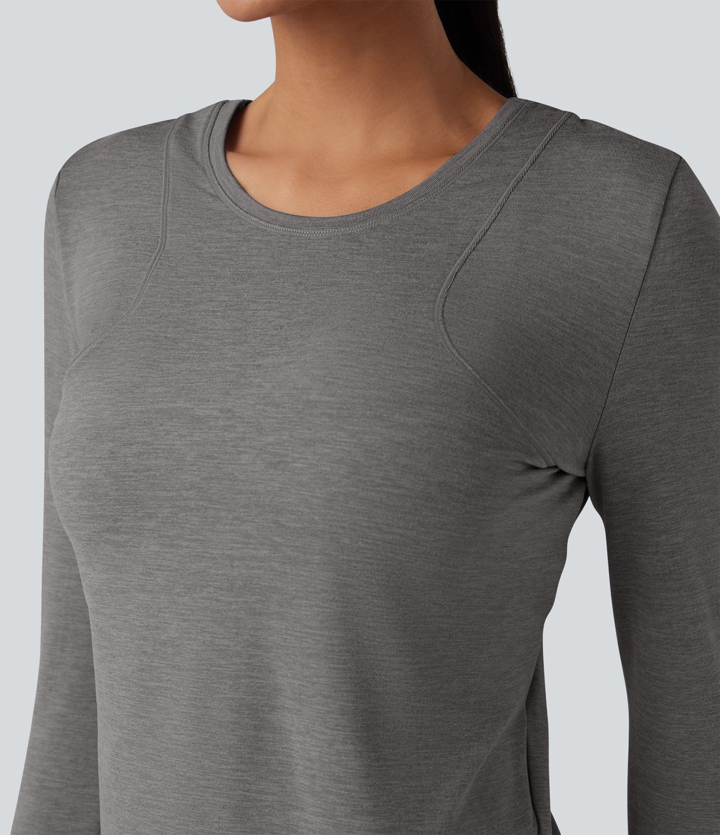 Crisscross Split Back Long Sleeve 2-in-1 Yoga Sports Top