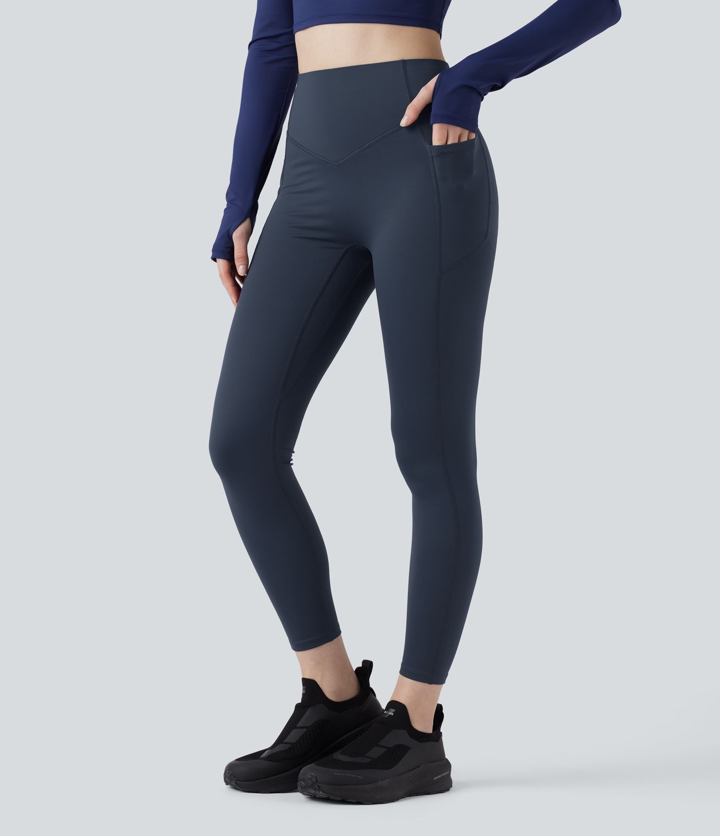 Legging de yoga thermique Halara UltraSculpt™ Heat taille haute froncé effet push-up gainant avec poches