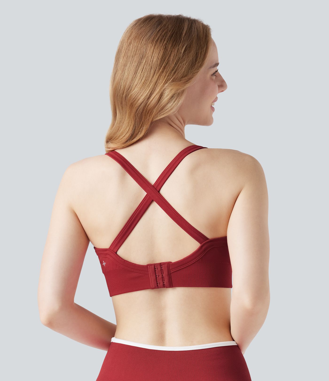 Seamless Flow Medium Support Sweetheart Neck Yoga Sports Bra