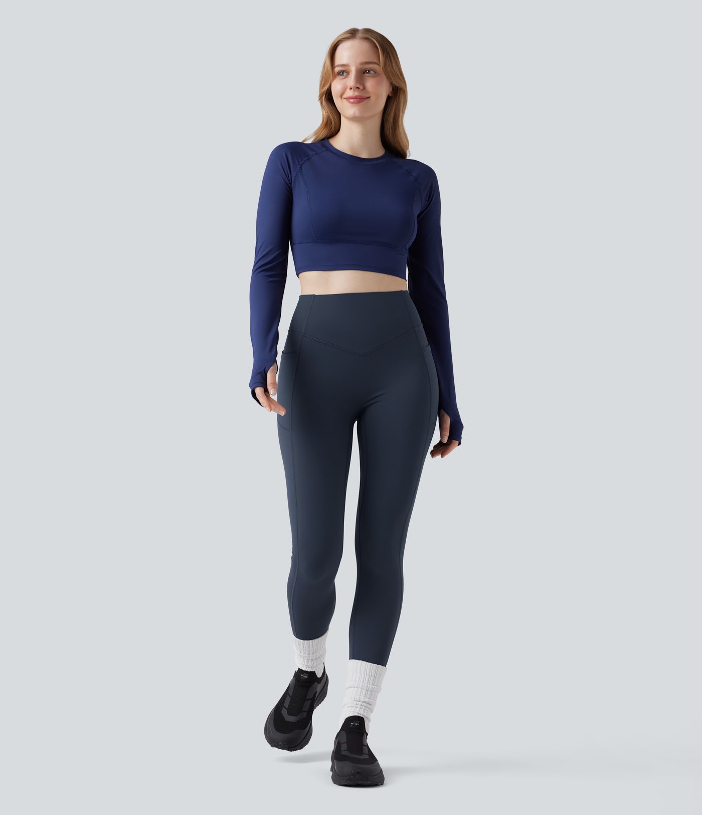 Legging de yoga thermique Halara UltraSculpt™ Heat taille haute froncé effet push-up gainant avec poches