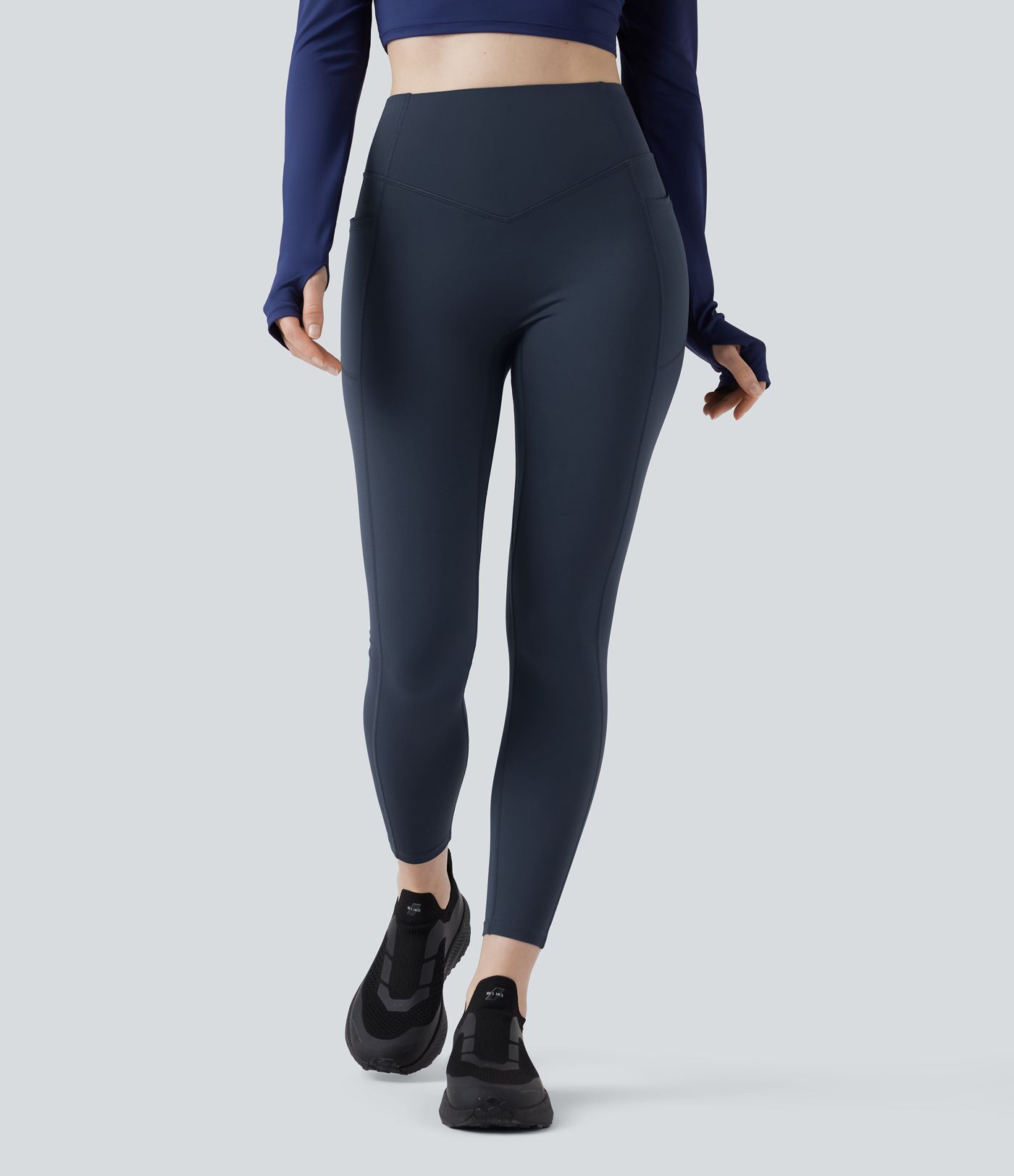 Legging de yoga thermique Halara UltraSculpt™ Heat taille haute froncé effet push-up gainant avec poches