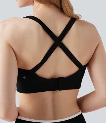 Seamless Flow Medium Support Sweetheart Neck Yoga Sports Bra
