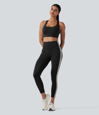 SpeedWave™ Medium Support Molded Cups Push-Up Adjustable Buckle Crisscross Contrast Mesh Quick Dry Running Sports Bra