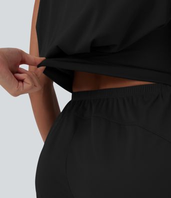 Mock Neck Sleeveless Half Zip Quick Dry Golf Jumpsuit with Pockets-Easy Peezy Edition-UPF40+