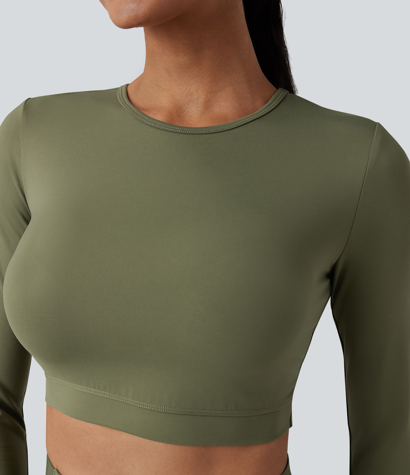 SpeedWave™ Crisscross Backless Long Sleeve Thumb Holes Cropped Quick Dry Workout Sports Top